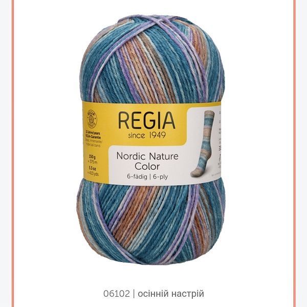 Regia Nordic Nature 06102 - товста пряжа для шкарпет 150г/375м 6102 фото
