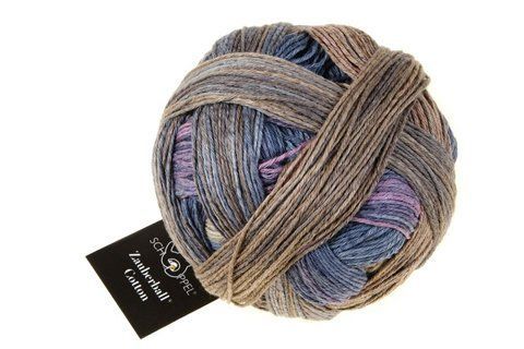 Schoppel Zauberball Cotton 2370 синьо-бежева секційна бавовняна пряжа