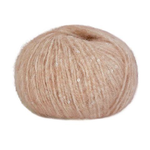 Пряжа Lana Gatto Saturn 30162 пудрово-рожева з паєтками, 50 г / 125 м