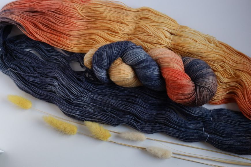 Пряжа для шкарпеток ручного фарбування від Rukodilnalavka