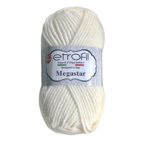 Megastar - Etrofil напівшерстяна пряжа для в'язання білий 70169 фото
